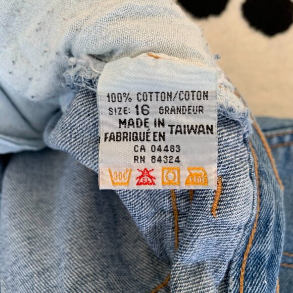 Vintage 90s LA Blues Mom Jeans 16 High Rise Faded Distressed Denim Tapered Leg - Picture 7 of 13